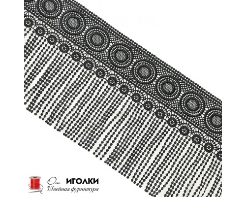 Кружево плетеное шир.20 см арт.LT-11940-2 цв.черный уп.13,5 м